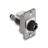 Delock Panel Mount DC 5,5 x 2,5 mm Buchse zu DC 5,5 x 2,1 mm Stecker silber / weiß / schwarz