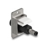 Delock Panel Mount DC 5,5 x 2,5 mm Buchse zu DC 5,5 x 2,1 mm Stecker silber / weiß / schwarz