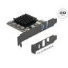 Delock PCI Express x4 Karte zu 1 x USB Type-C™20 Gbps + 2 x Typ-A 10 Gbps - Low Profile Formfaktor