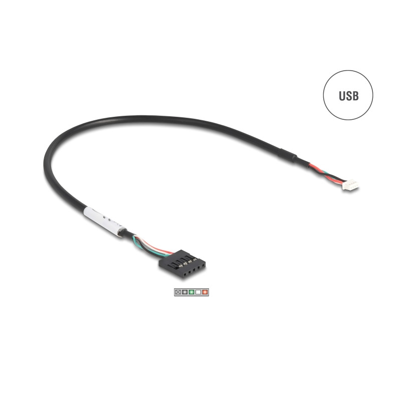 Delock USB auf RS-232 Konverter FTDI FT231XS USB 2.0 Pfostenstecker zu D-Sub 9 Stecker mit Low Profile Blende und Kabel 30 cm