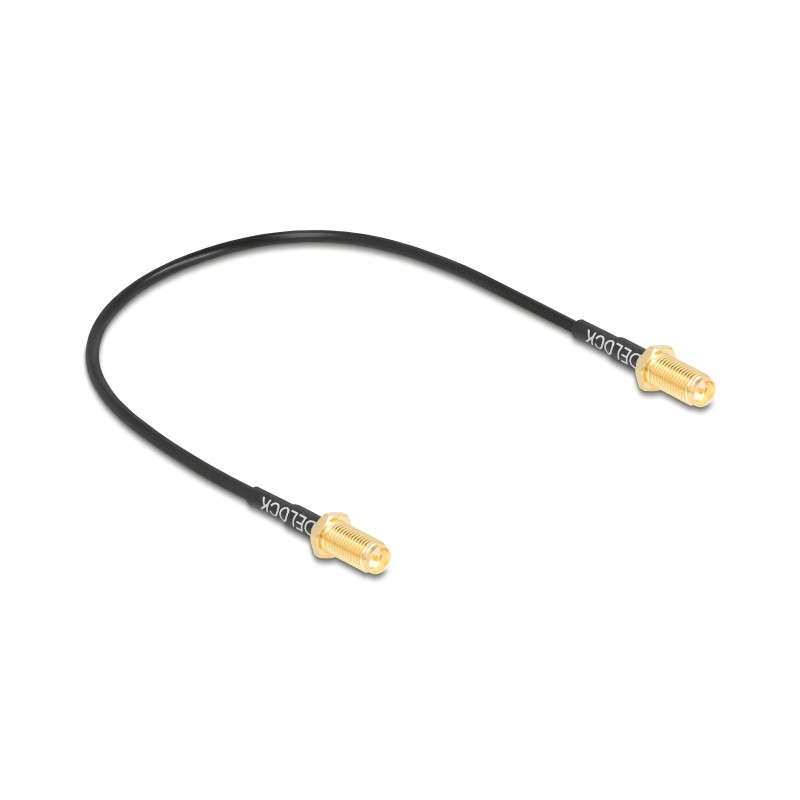 Delock Antennenkabel RP-SMA Buchse zum Einbau zu RP-SMA Buchse zum Einbau RG-174 32 cm