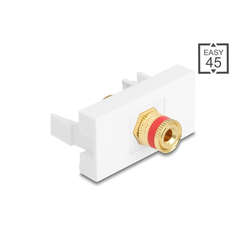Delock Easy 45 Modul Polklemme zu Gewindebuchse rot / weiß