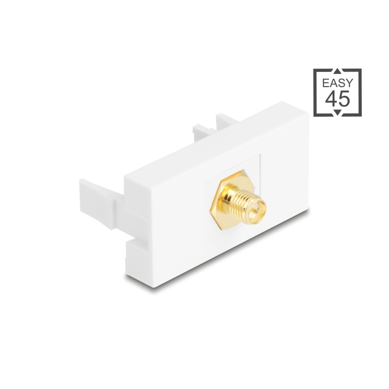 Delock Easy 45 Modul RP-SMA Buchse zu RP-SMA Buchse weiß