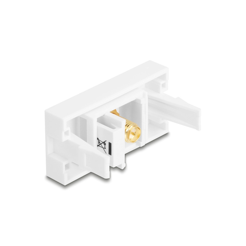 Delock Easy 45 Modul RP-SMA Buchse zu RP-SMA Buchse weiß