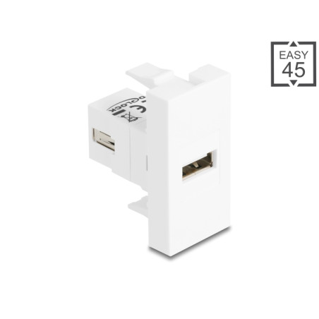 Delock Easy 45 Modul USB 2.0 Typ-A Buchse zu USB 2.0 Typ-A Buchse weiß