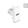 Delock Easy 45 Modul USB 2.0 Typ-A Buchse zu USB 2.0 Typ-A Buchse weiß