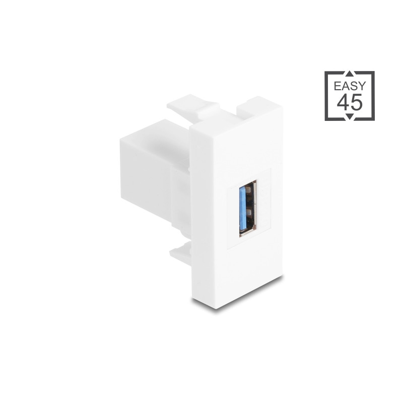 Delock Easy 45 Modul USB 5 Gbps Typ-A Buchse zu USB 5 Gbps Typ-A Buchse weiß (1:1)