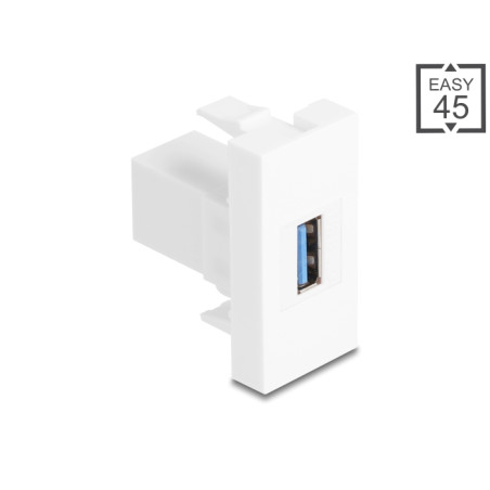 Delock Easy 45 Modul USB 5 Gbps Typ-A Buchse zu USB 5 Gbps Typ-A Buchse weiß (1:1)