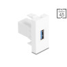 Delock Easy 45 Modul USB 5 Gbps Typ-A Buchse zu USB 5 Gbps Typ-A Buchse weiß (1:1)