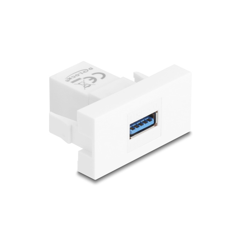 Delock Easy 45 Modul USB 5 Gbps Typ-A Buchse zu USB 5 Gbps Typ-A Buchse weiß (1:1)