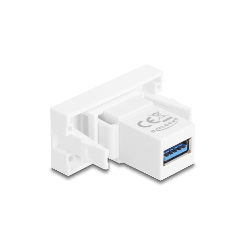 Delock Easy 45 Modul USB 5 Gbps Typ-A Buchse zu USB 5 Gbps Typ-A Buchse weiß (1:1)