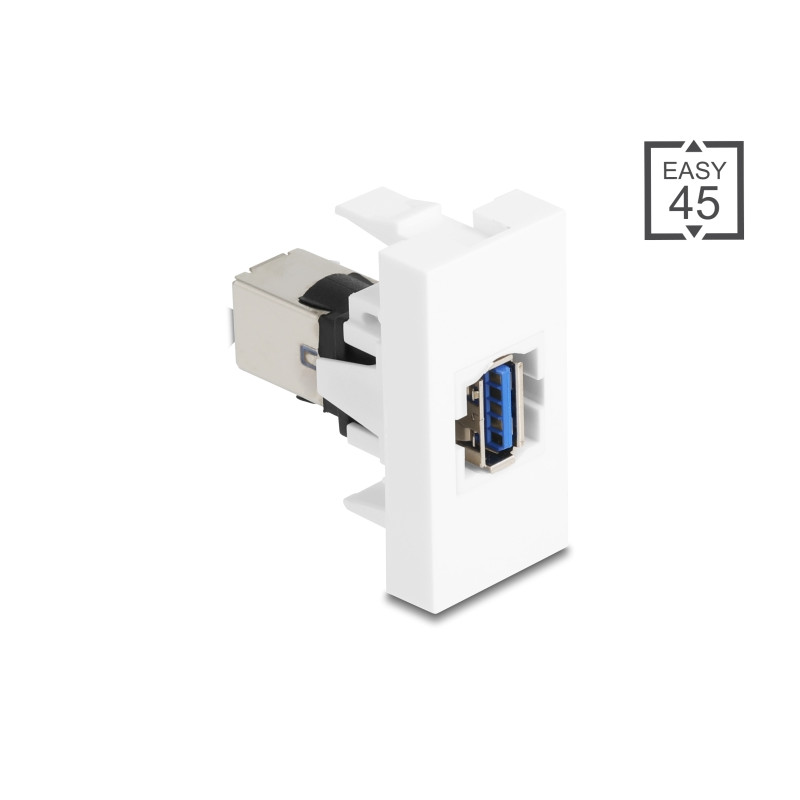 Delock Easy 45 Modul USB 5 Gbps Typ-A Buchse zu USB 5 Gbps Typ-B Buchse weiß