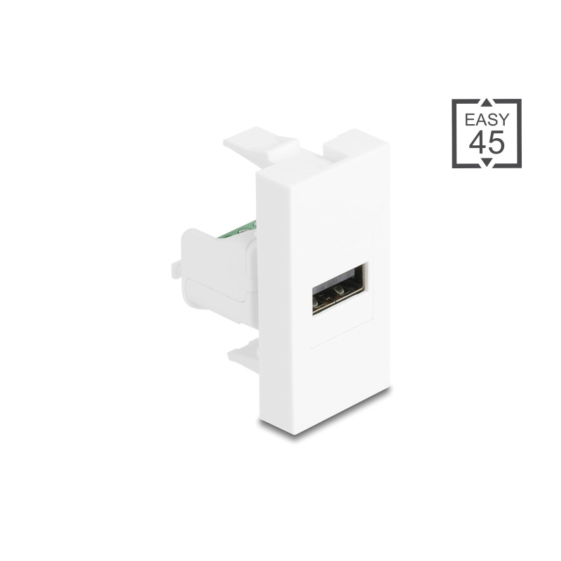 Delock Easy 45 Modul USB 2.0 Typ-A Buchse zu Terminalblock weiß