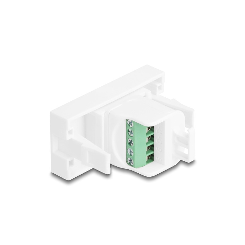 Delock Easy 45 Modul USB 2.0 Typ-A Buchse zu Terminalblock weiß