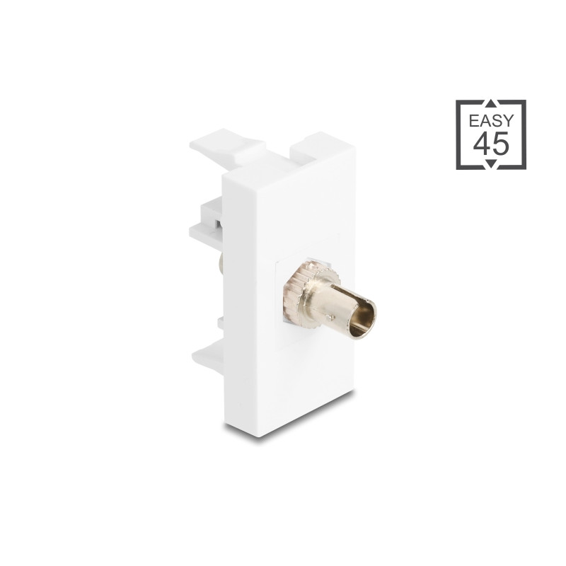 Delock Easy 45 Modul ST Simplex Buchse zu ST Simplex Buchse weiß