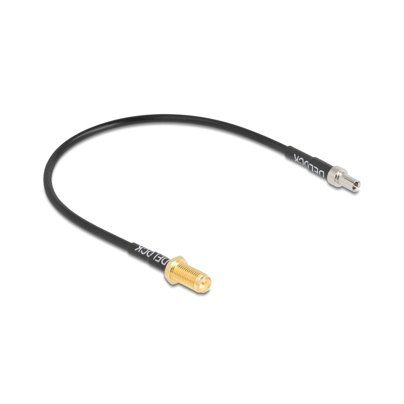 Delock Antennenkabel RP-SMA Buchse zum Einbau zu TS-9 Stecker RG-174 20 cm