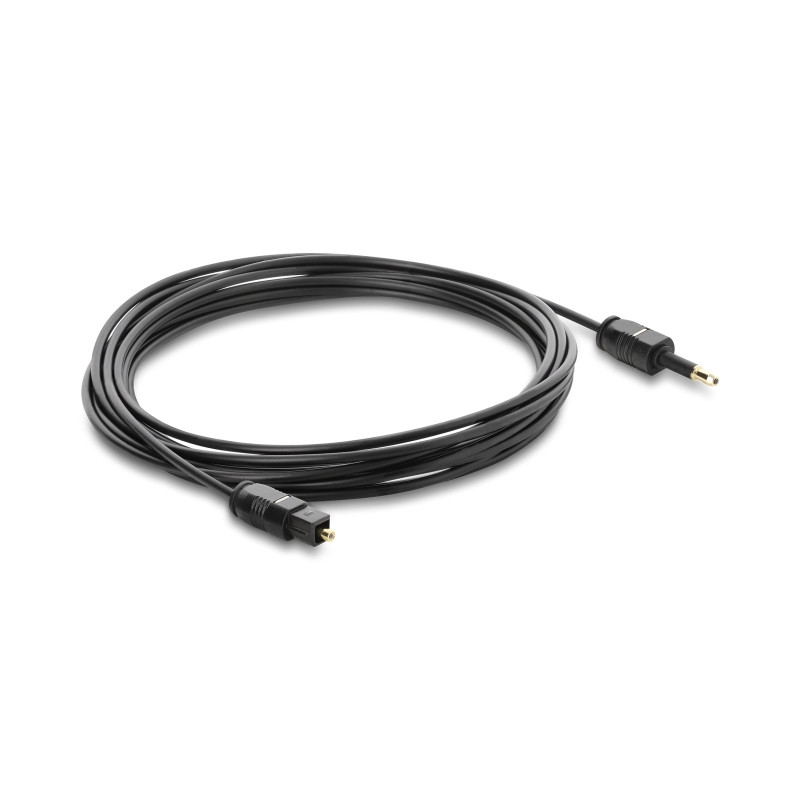 Delock TOSLINK Kabel mini TOSLINK 3,5 mm Stecker auf TOSLINK Stecker, Ø 2,2 mm, 3 m, schwarz