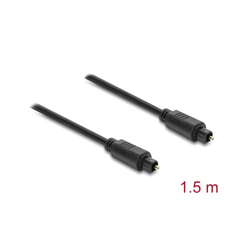 Delock TOSLINK Kabel Stecker auf Stecker, Ø 4 mm, 1,5 m, schwarz
