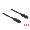 Delock TOSLINK Kabel Stecker auf Stecker, Ø 4 mm, 1,5 m, schwarz