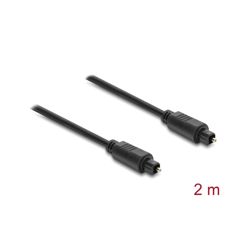 Delock TOSLINK Kabel Stecker auf Stecker, Ø 4 mm, 2 m, schwarz