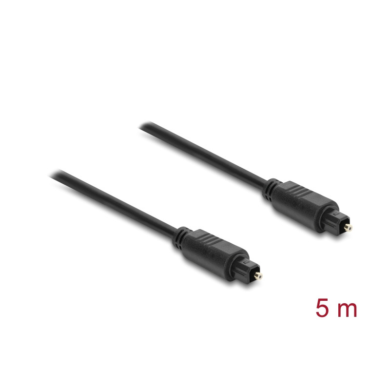 Delock TOSLINK Kabel Stecker auf Stecker, Ø 4 mm, 5 m, schwarz