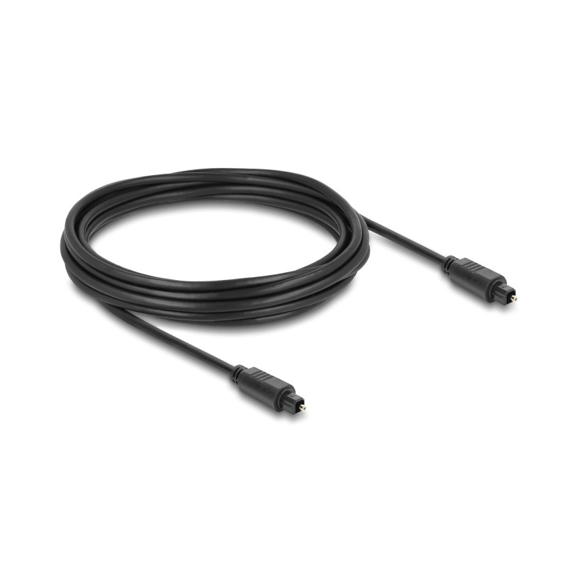 Delock TOSLINK Kabel Stecker auf Stecker, Ø 4 mm, 5 m, schwarz