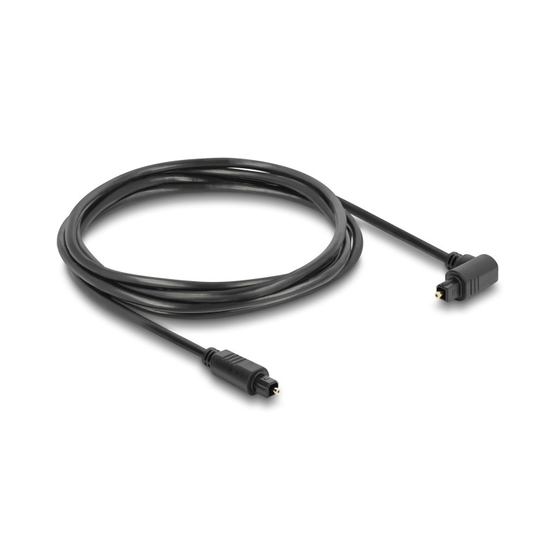 Delock TOSLINK Kabel Stecker 90° gewinkelt auf Stecker gerade, Ø 4 mm, 1,5 m, schwarz