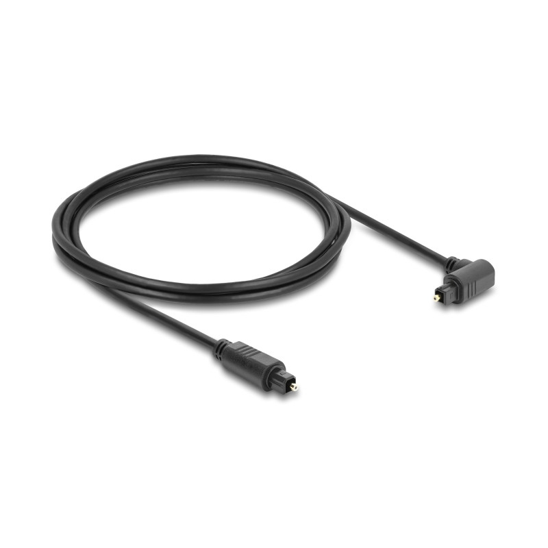 Delock TOSLINK Kabel Stecker 90° gewinkelt auf Stecker gerade, Ø 4 mm, 3 m, schwarz