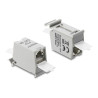 Delock RJ45 Kupplung Cat.6A Buchse zu Buchse mit Staubschutzklappe für Hutschienen Montage geschirmt grau / weiß