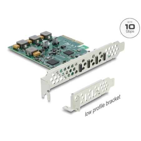 Delock PCI Express x4 Karte zu 4 x USB Type-C™ 10 Gbps - Low Profile Formfaktor
