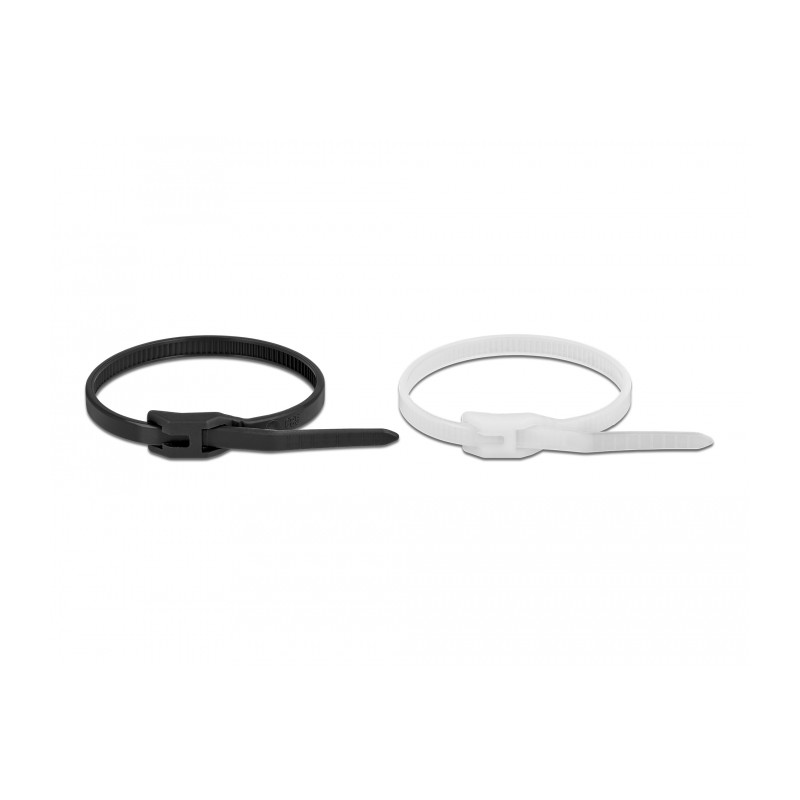 Delock Kabelbinder mit flachem Kopf L 370 x B 7,6 mm 100 Stück