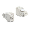 Delock Keystone Modul RJ45 Buchse zu LSA Cat.6A 45° gewinkelte Buchse geschirmt 180° Kabelführung werkzeugfrei Metall