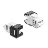 Delock Keystone Modul RJ45 Buchse zu LSA Cat.6A 45° gewinkelte Buchse ungeschirmt 180° Kabelführung werkzeugfrei schwarz / weiß