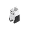 Delock Keystone Modul RJ45 Buchse zu LSA Cat.6A 45° gewinkelte Buchse ungeschirmt 180° Kabelführung werkzeugfrei schwarz / weiß