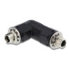 Delock Hohlstecker Adapter DC 5,5 x 2,1 mm Buchse auf Buchse mit Gewinde gewinkelt 90°