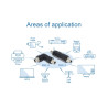 Delock Hohlstecker Adapter DC 5,5 x 2,1 mm Buchse auf Buchse mit Gewinde gewinkelt 90°