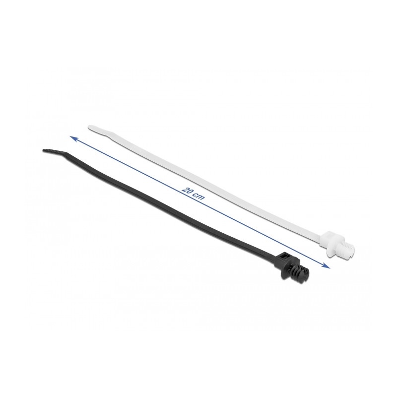 Delock Kabelbinder mit Lamellenfuß L 200 x B 4,8 mm 100 Stück