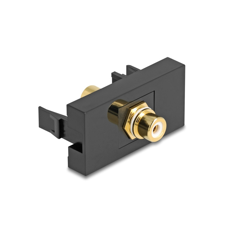 Delock Easy 45 Modul Cinch Buchse zu Cinch Buchse vergoldet weiß / schwarz