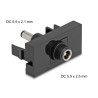 Delock Easy 45 Modul DC 5,5 x 2,5 mm Buchse zu DC 5,5 x 2,1 mm Stecker schwarz