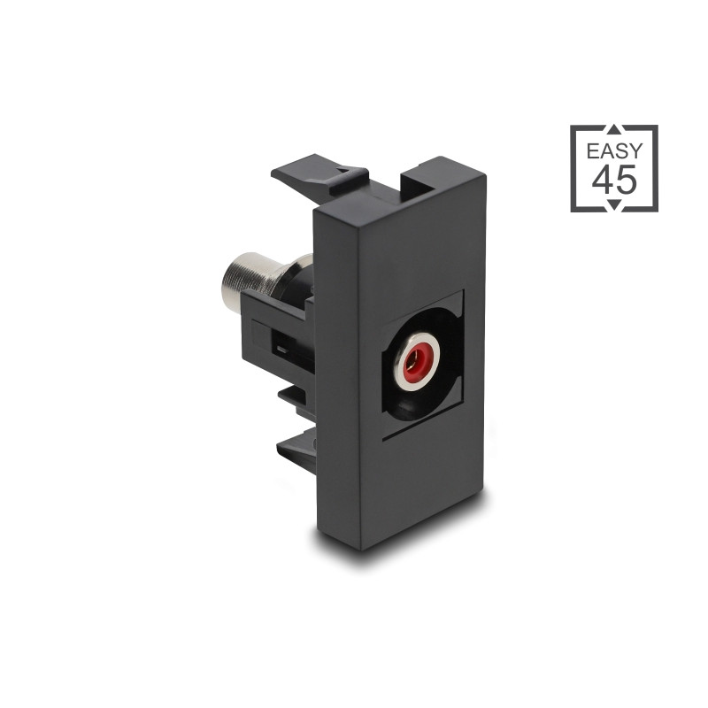 Delock Easy 45 Modul Cinch Buchse zu Cinch Buchse rot / schwarz