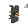 Delock Easy 45 Modul Cinch Buchse zu Cinch Buchse vergoldet rot / schwarz