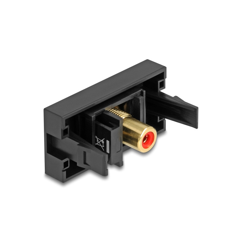 Delock Easy 45 Modul Cinch Buchse zu Cinch Buchse vergoldet rot / schwarz