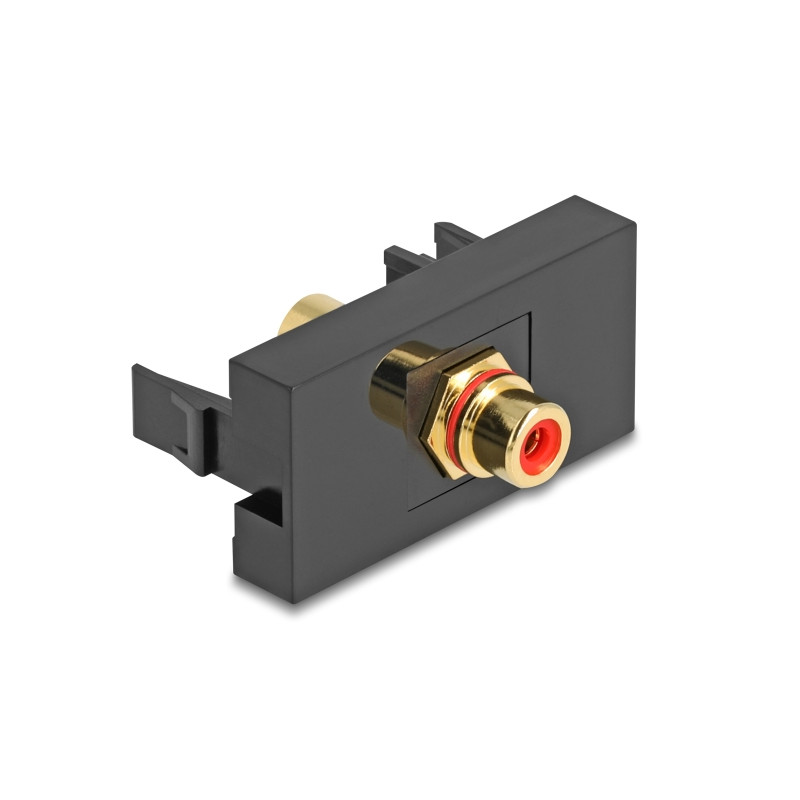 Delock Easy 45 Modul Cinch Buchse zu Cinch Buchse vergoldet rot / schwarz