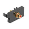 Delock Easy 45 Modul Cinch Buchse zu Cinch Buchse vergoldet rot / schwarz