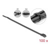 Delock Kabelbinder mit flachem Kopf L 370 x B 7,6 mm 100 Stück schwarz