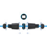 Delock Kabelverbinder für Keystone Module und Kupplungen mit M32 x 1,5 mm Gewinde IP68 staub- und wasserdicht
