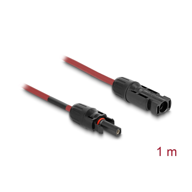 Delock DL4 Solar Kabel 4 mm² Stecker zu Buchse 1 m rot