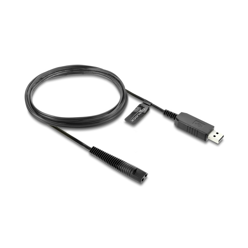 Delock USB Ladekabel 12 V für Elektrorasierer kompatibel mit Braun Series 1, 3, 5, 7, 9 - Rasierer Ladegerät Ersatzkabel 1 m