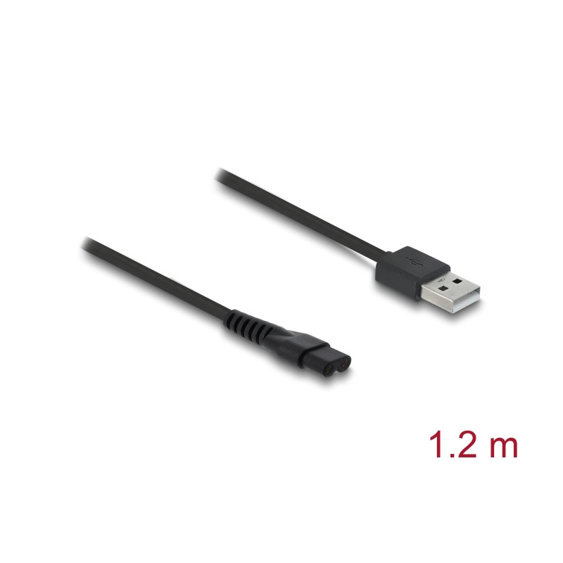 Delock USB Ladekabel 5 V für Elektrorasierer kompatibel mit MANSCAPED 2.0 / 3.0 Serie - Rasierer Ladegerät Ersatzkabel 1,2 m