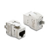 Delock Keystone Modul RJ45 Buchse zu LSA Cat.6A werkzeugfrei geschirmt Metall silber / weiß